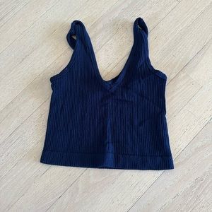 Cropped navy tank top